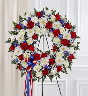 Serene Blessings Standing Wreath- Red, White & Blue