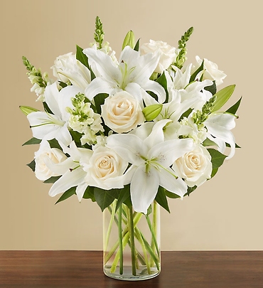 Classic All White Arrangement for Sympathy