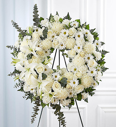 Serene Blessings Standing Wreath- White