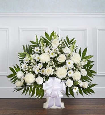 Heartfelt Tribute Floor Basket- White