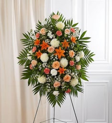 Peach, Orange & White Sympathy Staning Spray