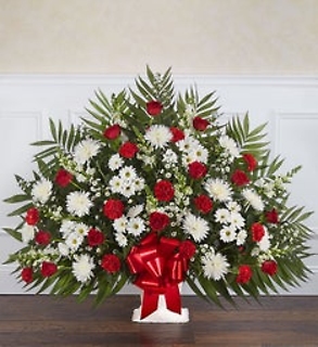 Heartfelt Tribute Floor Basket- Red & White