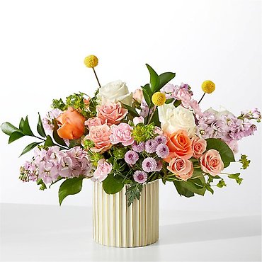 French Market Bouquet with Ivory Vase