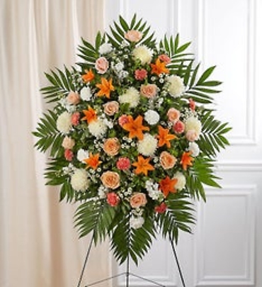 Peach, Orange & White Sympathy Staning Spray