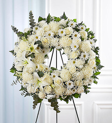 Serene Blessings Standing Wreath- White