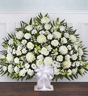 Heartfelt Tribute Floor Basket- White