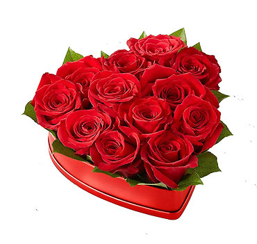 Lovely Red Rose Heart Box