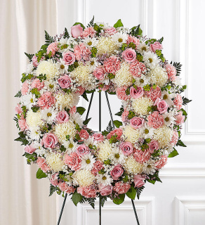 Serene Blessings Wreath- Pink & White